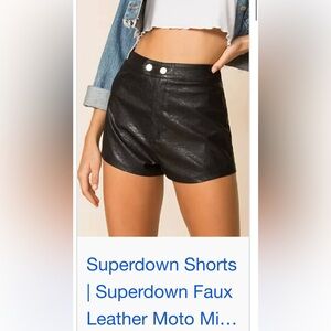 Superdown faux leather shorts